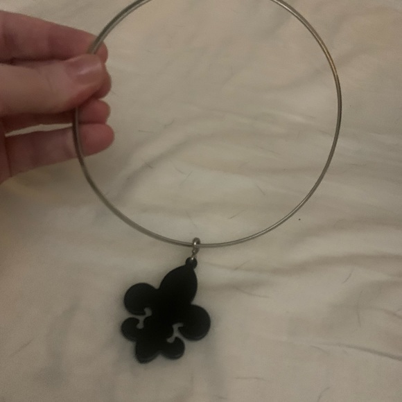 Nice silver choker with one pendant - Picture 3 of 4